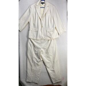 Businesscore Woman Larry Levine Pant Suit 20W Cream